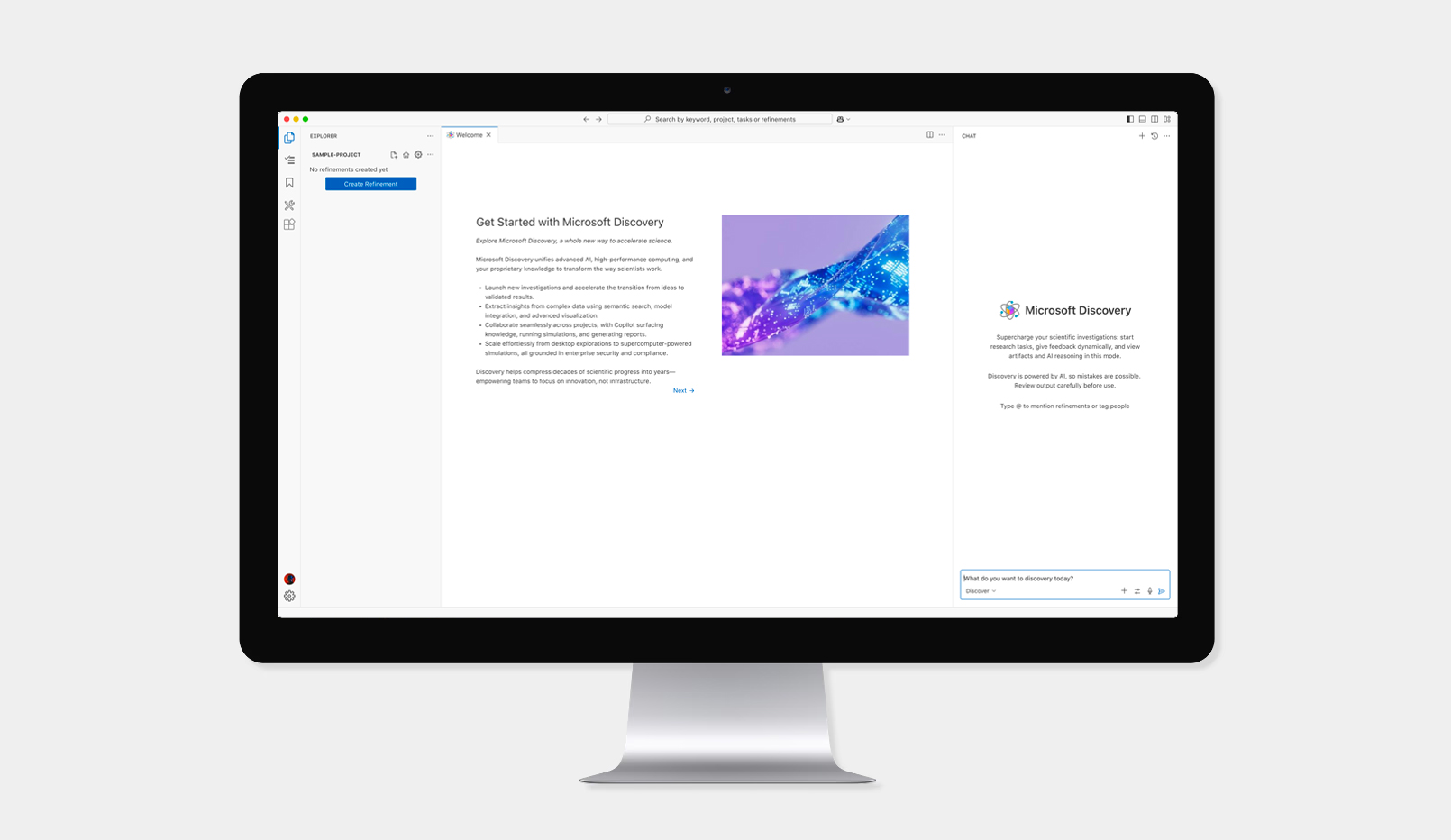 Microsoft Discovery interface