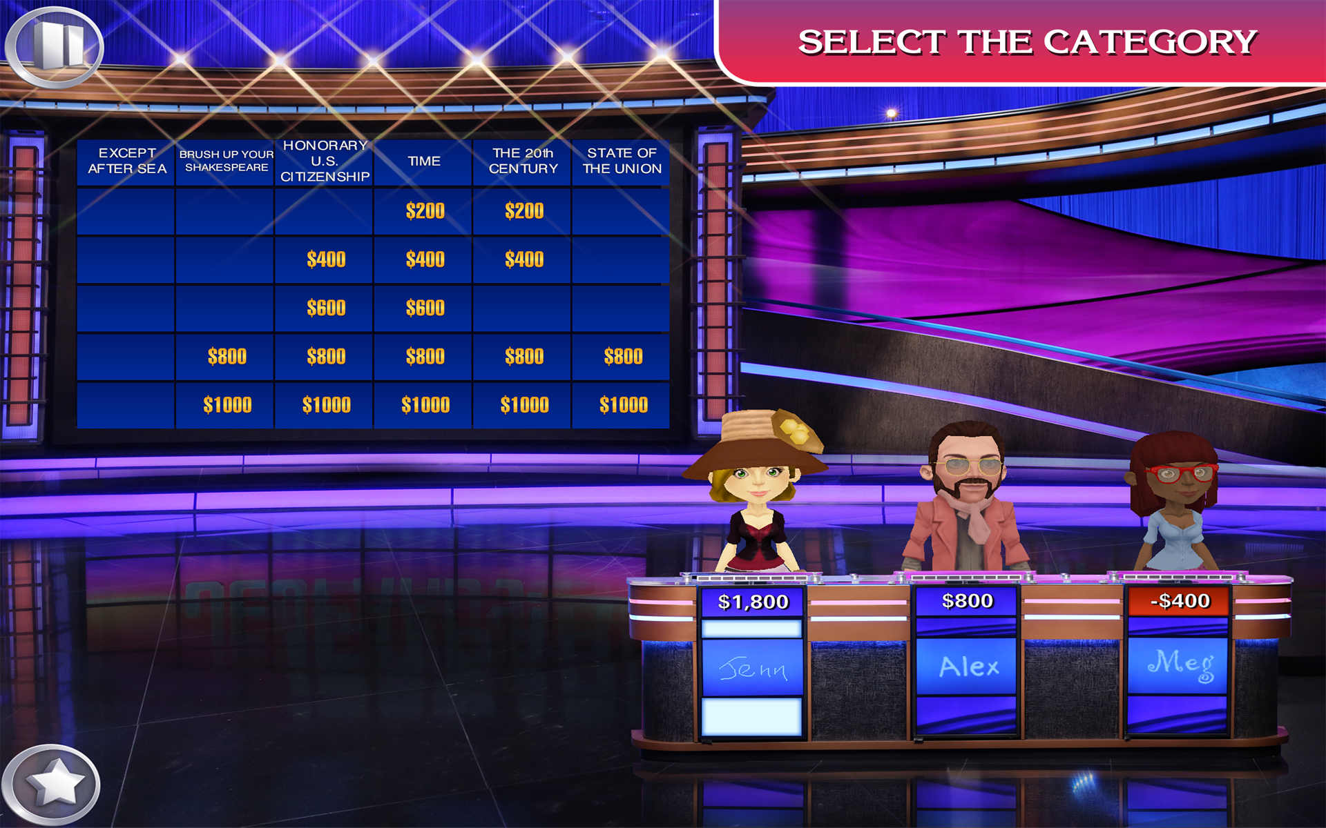 Jeopardy Daily Double screen